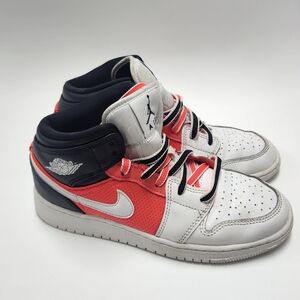 Nike Air Jordan 1 Mid SE FB4417-016 White Infrared Basketball Shoes Size 5Y